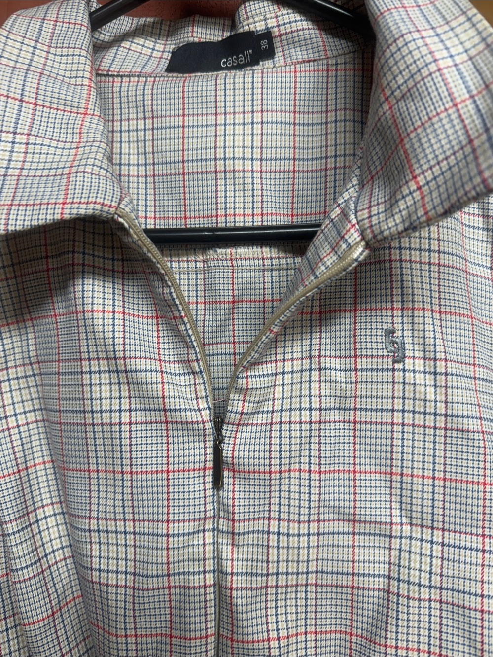 Golf Plaid Sleeveless Polo Dress in Light Gray with Pink Accents - Picture 5 of 5